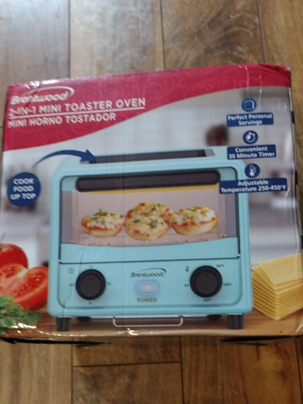 Brentwood Blue 2-in-1 Mini Toaster Oven